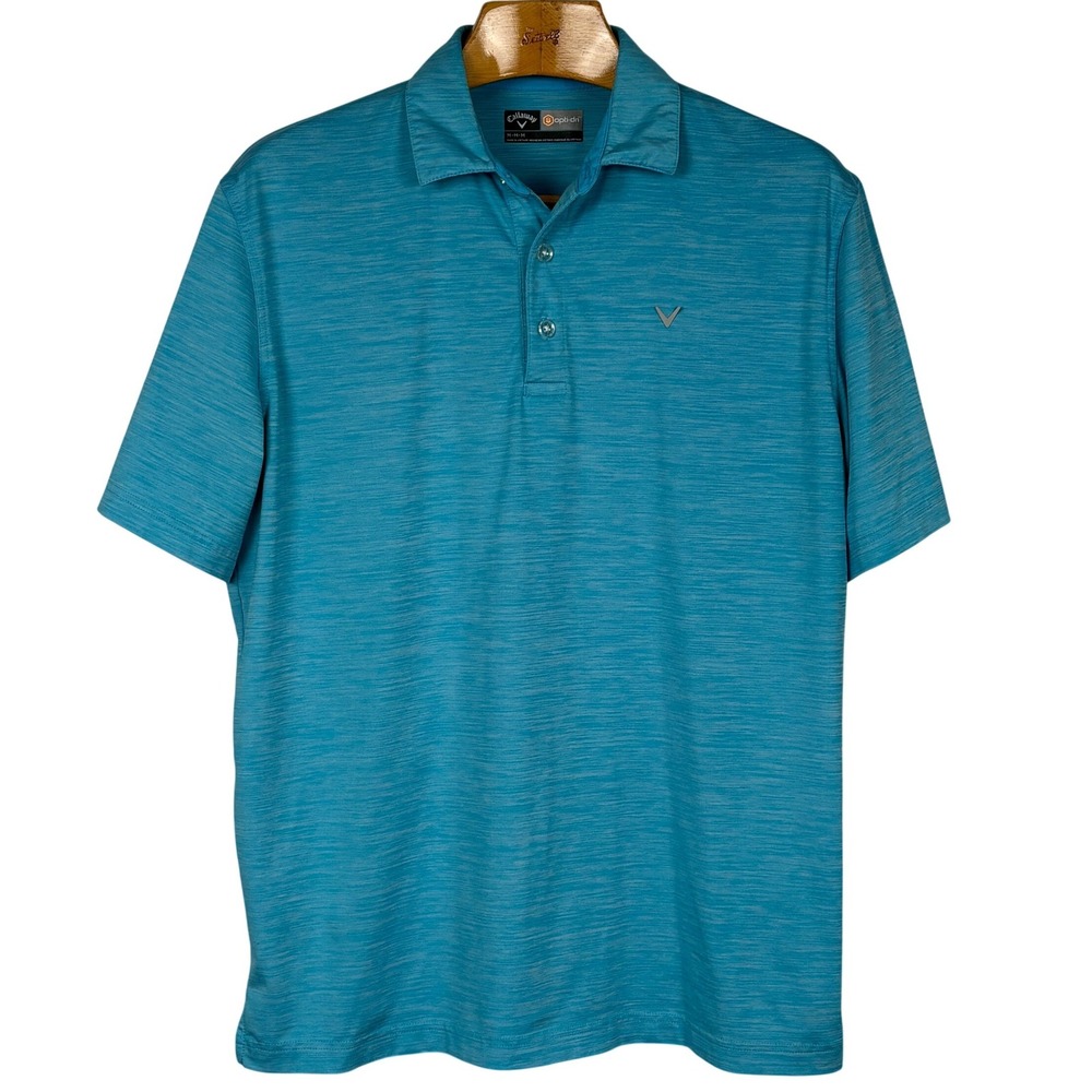Callaway Opti Dri Golf Polo Shirt‎ Mens Medium Blue Performance Athletic